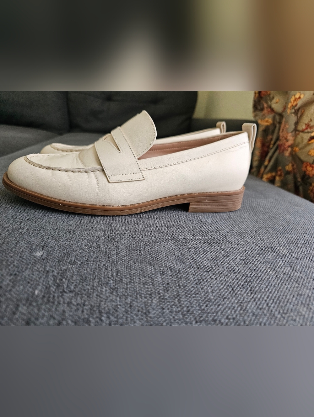 Cole Haan Cream Leather Penny Loafers - Picture 2 of 7
